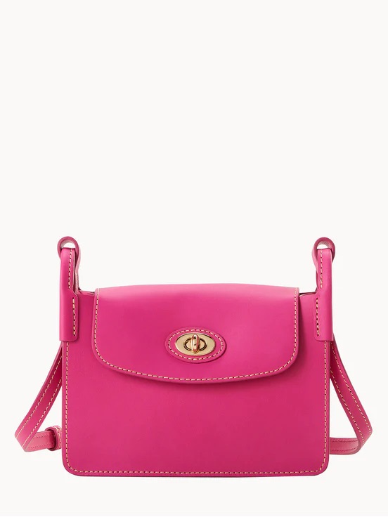 Dooney & Bourke Hot Pink Leather Crossbody With Turn-Lock